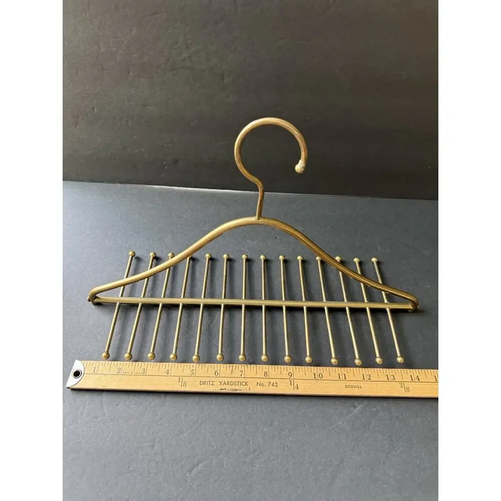 Vintage Brass Tie Belt Valet Hanger MCM Retro